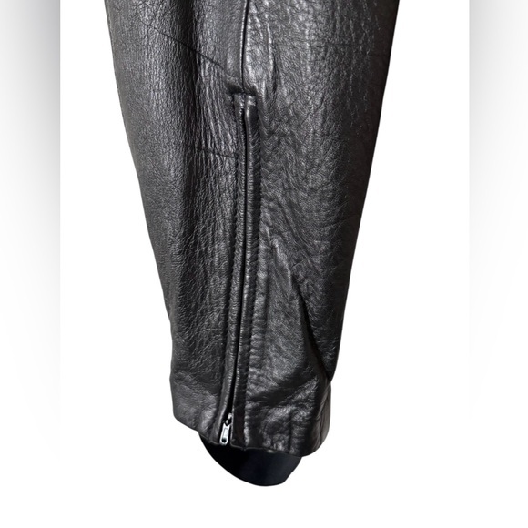 Vintage Cedars Black Leather Stirrup Pants Ankle Zip‎ High Waist Size 10 - Picture 14 of 16